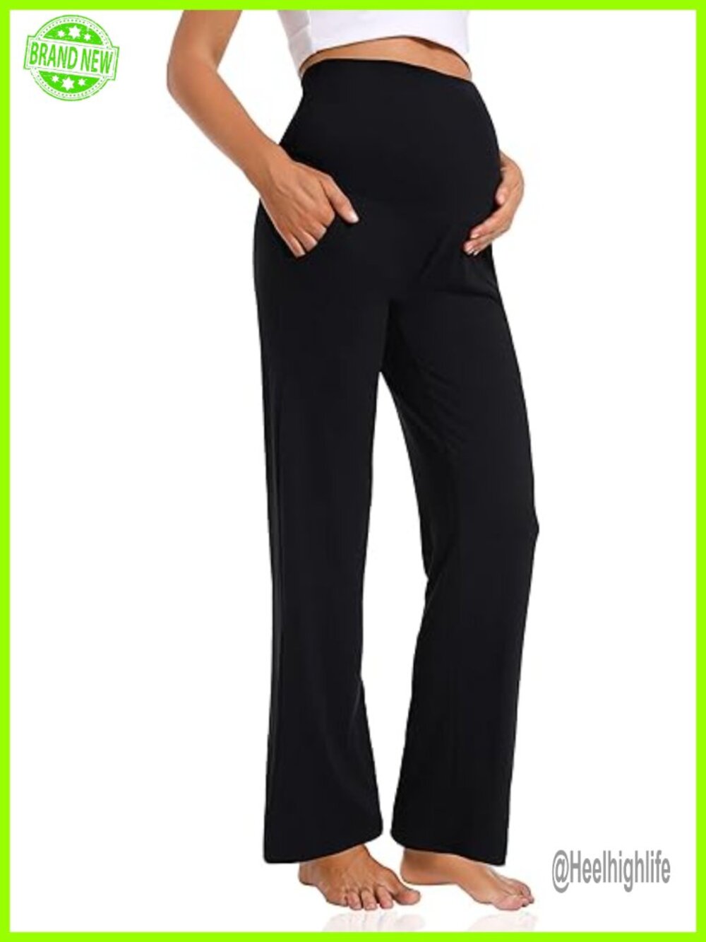 Maternity Pants Casual Loose Wide Leg Work Pants Cozy Lounge Trousers with